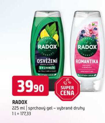 Radox 225 ml sprchový gel vybrané druhy 