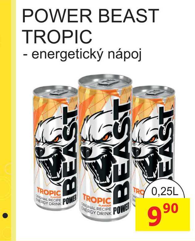 POWER BEAST TROPIC - energetický nápoj 0,25L 