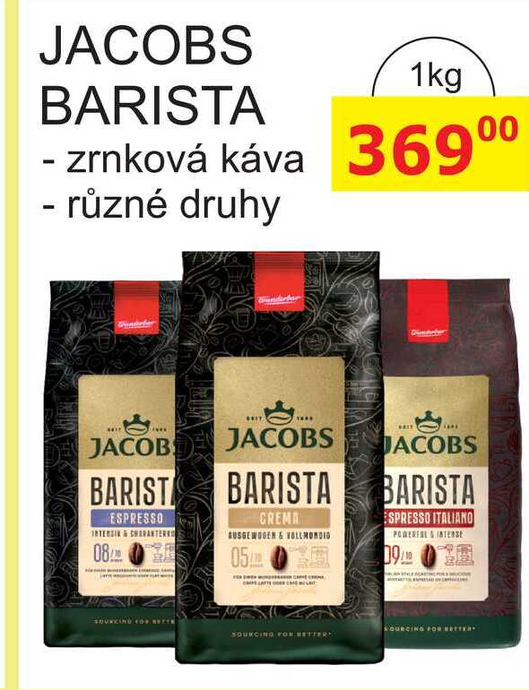 JACOBS BARISTA 1kg - zrnková káva 