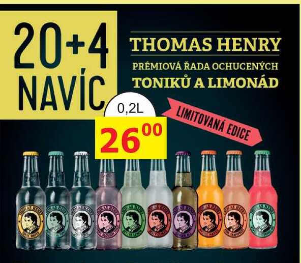 THOMAS HENRY PRÉMIOVÁ ŘADA OCHUCENÝCH TONIKŮ A LIMONÁD 0,2L 