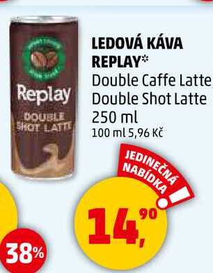 LEDOVÁ KÁVA REPLAY Double Caffe Latte, 250 ml