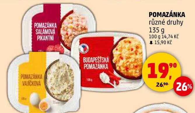 POMAZÁNKA různé druhy, 135 g 