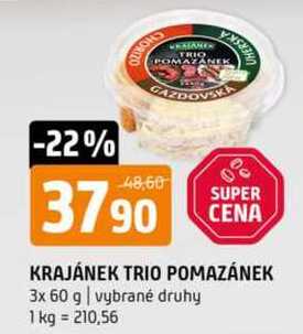 KRAJÁNEK TRIO POMAZÁNEK 3x 60 g vybrané druhy