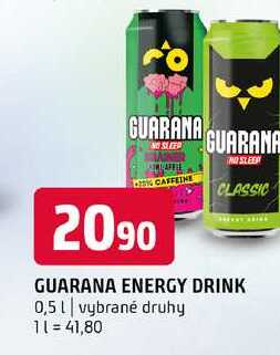 Guarana energy drink 0,5l vybrané druhy