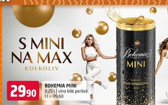 Bohemia mini 0,25l víno bílé perlivé 