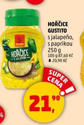 HOŘČICE GUSTITO s jalapeño, 250 g