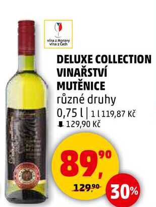 DELUXE COLLECTION VINAŘSTVÍ MUTĚNICE různé druhy, 0,75 l