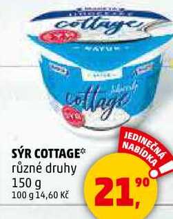 SÝR COTTAGE různé druhy, 150 g