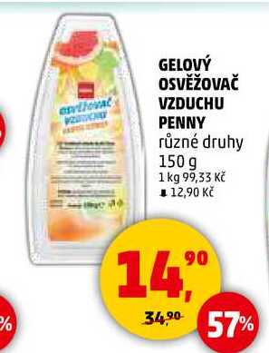 GELOVÝ OSVĚŽOVAČ VZDUCHU PENNY různé druhy, 150 g 