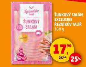 ŠUNKOVÝ SALÁM EXCLUSIVE ŘEZNÍKŮV TALÍŘ, 100 g
