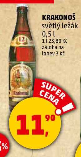 KRAKONOŠ světlý ležák, 0,5 l