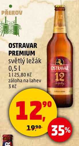 OSTRAVAR PREMIUM světlý ležák, 0,5 l