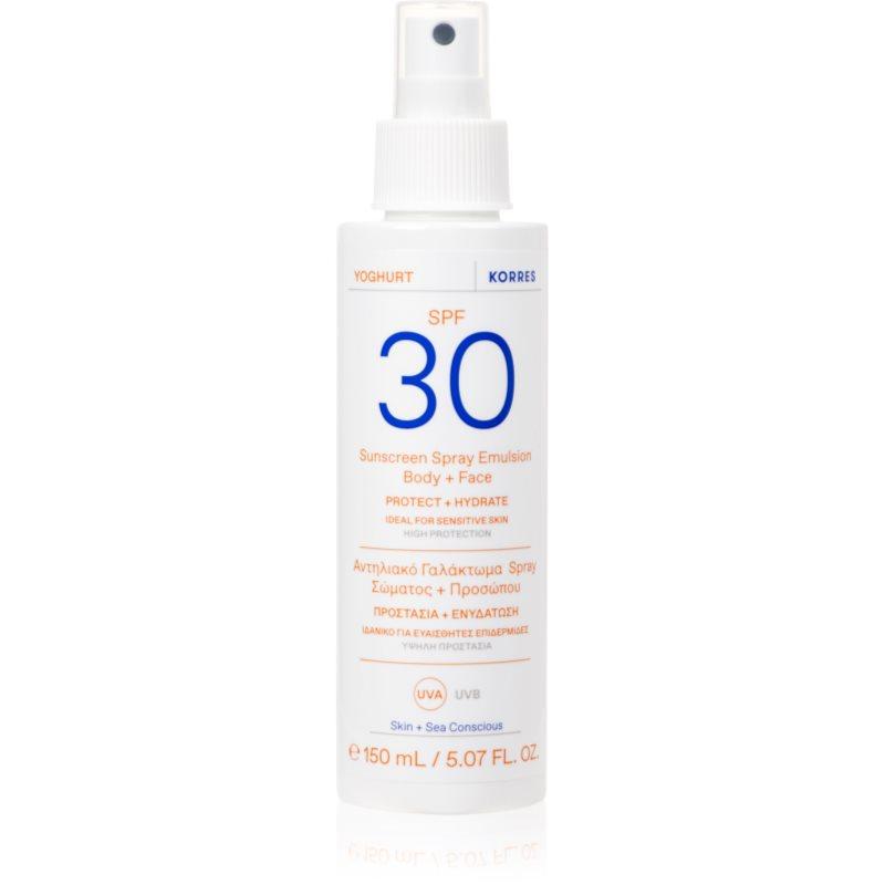 Korres Yoghurt Sunscreen opalovací emulze ve spreji na obličej a tělo 150 ml