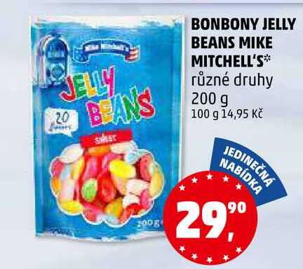 BONBONY JELLY BEANS MIKE MITCHELL'S různé druhy, 200 g 
