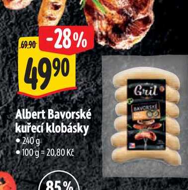  Albert Bavorské kuřecí klobásky 240 g  