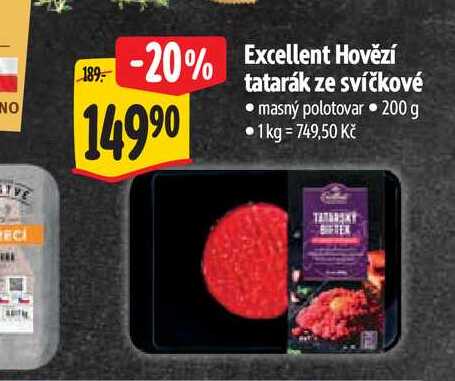   Excellent Hovězí tatarák ze svíčkové  200 g