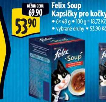   Felix Soup Kapsičky pro kočky  6x48 g
