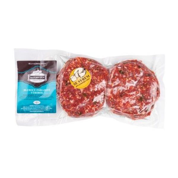 Maxmilián Zvěřinový burger se sýrem Gouda, 2x150g, mražený