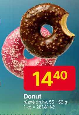 Donut různé druhy, 55 - 56 g 