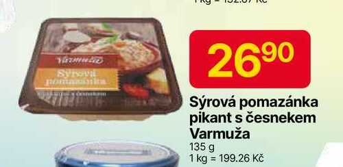 Sýrová pomazánka pikant s česnekem Varmuža 135 g