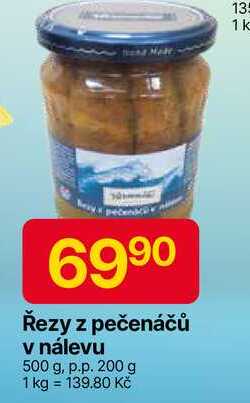 Řezy z pečenáčů v nálevu 500 g, p.p. 200 g
