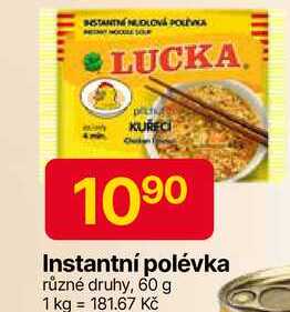 LUCKA Instantní polévka různé druhy, 60 g
