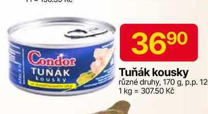 Condor Tuňák kousky různé druhy, 170 g, p.p. 