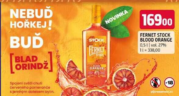 Fernet stock blood orange 0,5l vol. 27% 