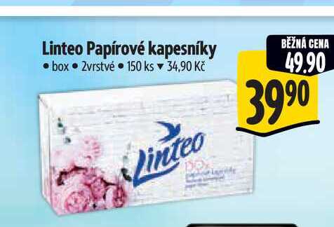 Linteo Papírové kapesníky  150 ks