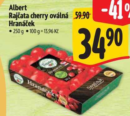 Albert Rajčata cherry oválná Hranáček, 250 g 