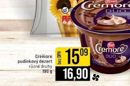 Cremore pudinkový dezert různé druhy 190 g