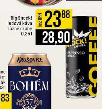 Big Shock! ledová káva různé druhy 0,25l
