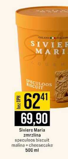 Siviero Maria zmrzlina speculoos biscuit malina + cheesecake 500 ml 