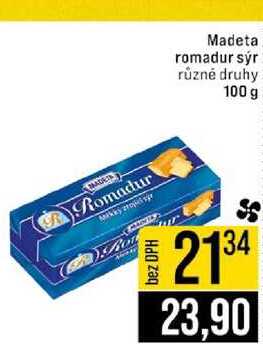 Madeta romadur sýr různé druhy 100 g 
