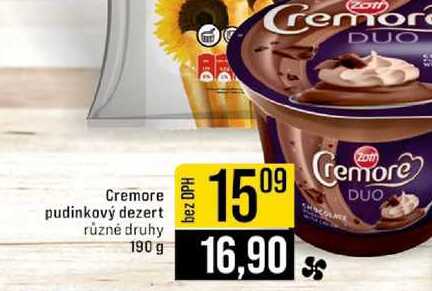 Cremore pudinkový dezert různé druhy 190 g 