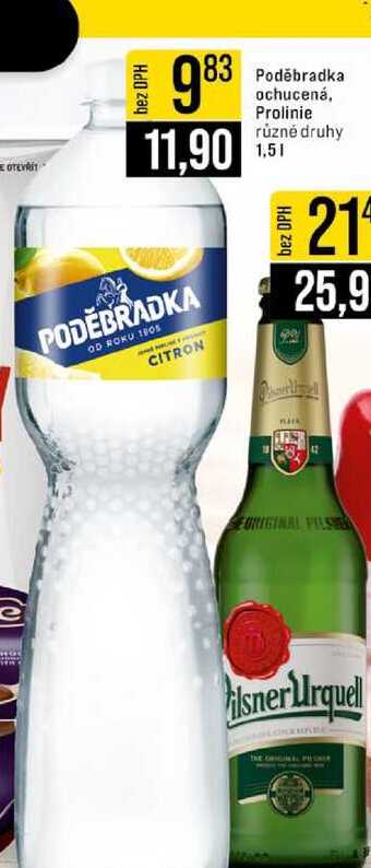 Poděbradka ochucená, Prolinie různé druhy 1,5l