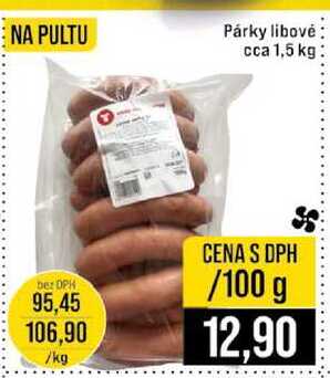 Párky libové cca 1,5 kg 100g