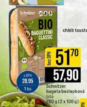 Schnitzer bageta bezlepková bílá 200 g (2 x 100 g) 