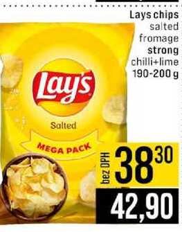 Lays chips salted fromage strong chilli+lime 190-200 g
