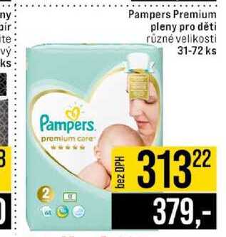 Pampers Premium pleny pro děti různé velikosti 31-72 ks 