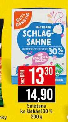 Smetana ke šlehání 30% 200 g