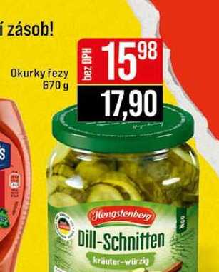 Okurky řezy 670 g 