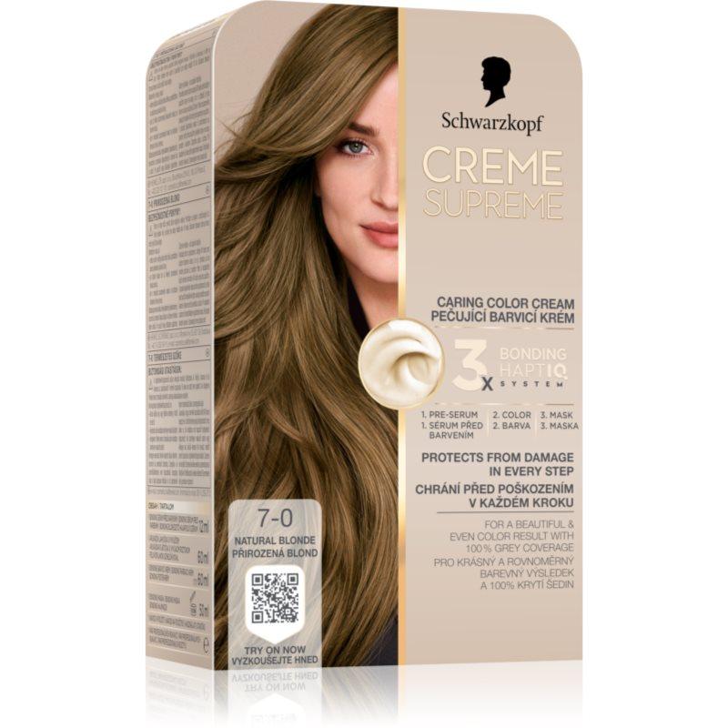 Schwarzkopf Creme Supreme permanentní barva na vlasy odstín 7-0 Přirozená blond 60 ml