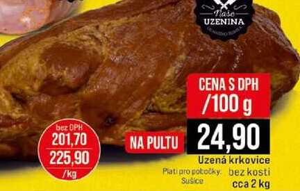 Uzená krkovice cca 2 kg 100g