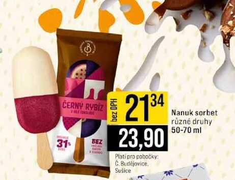 Nanuk sorbet různé druhy 50-70 ml 