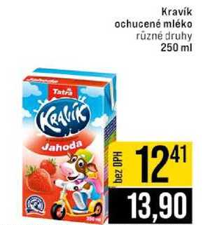 Kravík ochucené mléko různé druhy 250 ml 