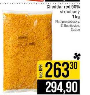 Cheddar red 50% strouhaný 1kg 
