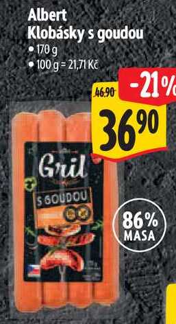 Albert Klobásky s goudou, 170 g 