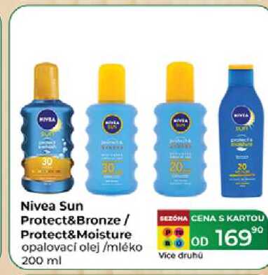 Nivea Sun Protect&Bronze / Protect&Moisture opalovací olej /mléko 200 ml 