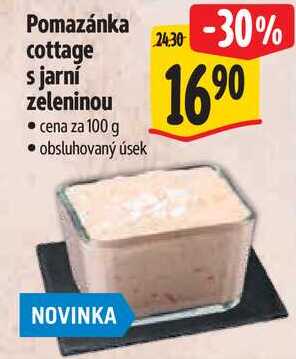 Pomazánka cottage s jarní zeleninou, cena za 100 g 
